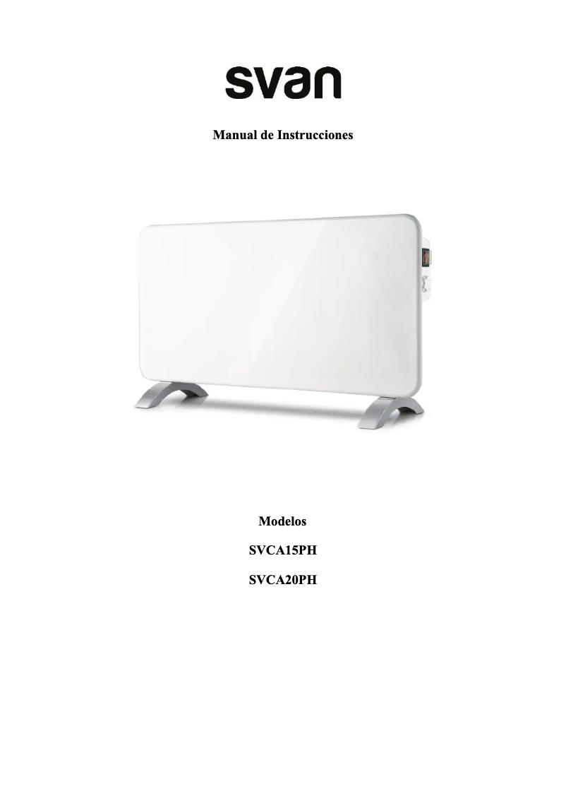 Image de la première page du manuel de l'appareil SVCA20PH