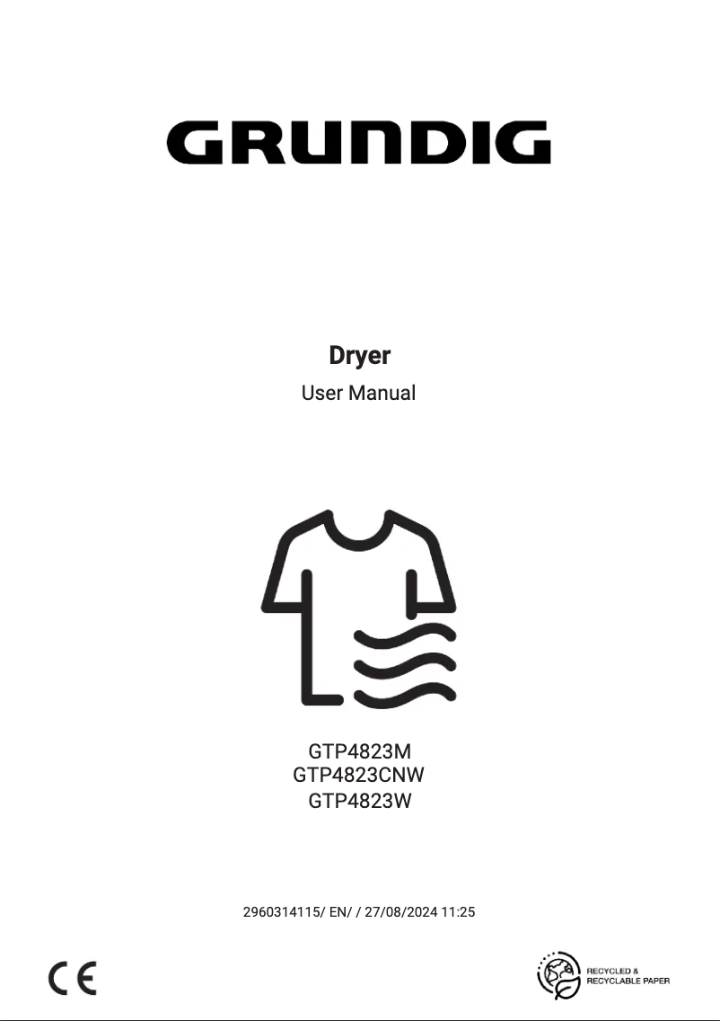 Image de la première page du manuel de l'appareil GTP4823CNW