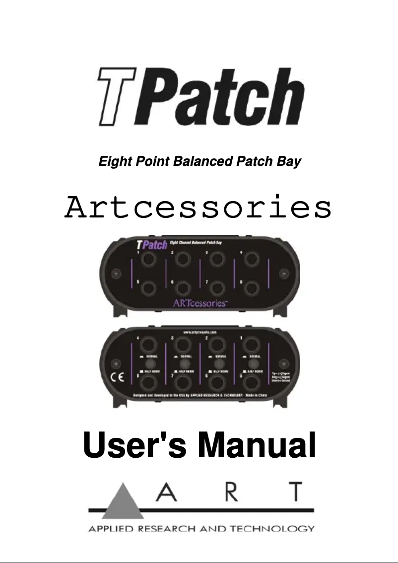 Image de la première page du manuel de l'appareil TPatch