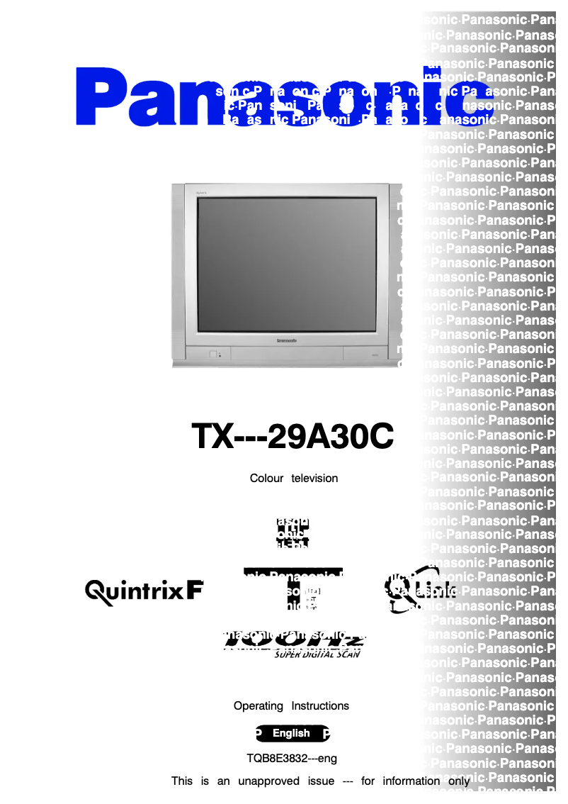 Imagen de la primera página del manual del dispositivo TX-29A30C