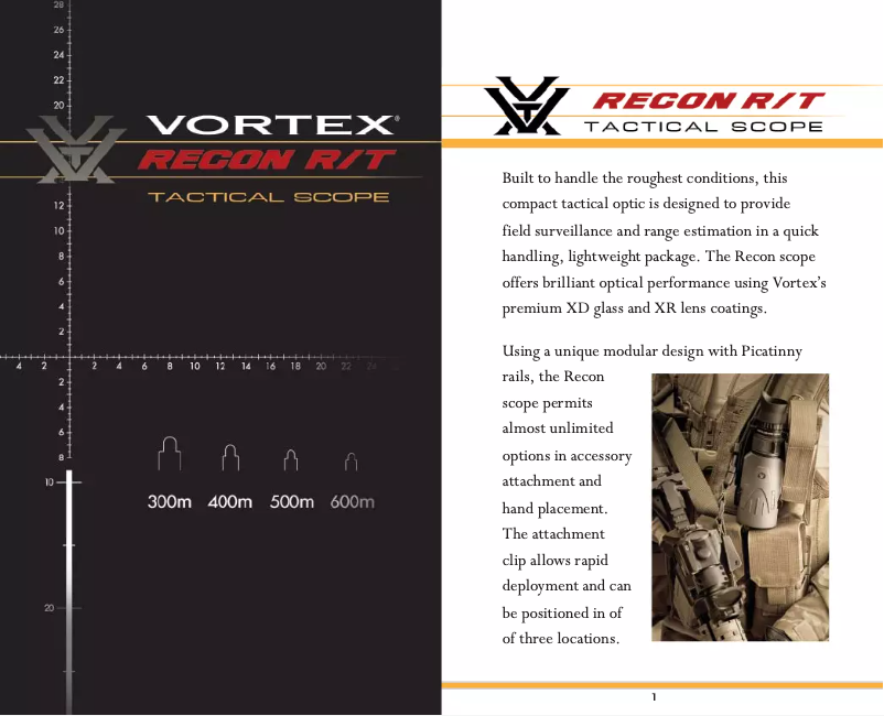 Image de la première page du manuel de l'appareil Recon