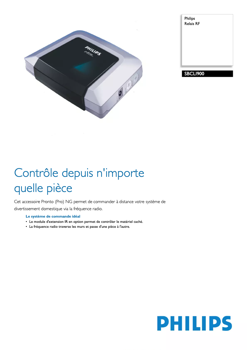Image de la première page du manuel de l'appareil SBC LI 900