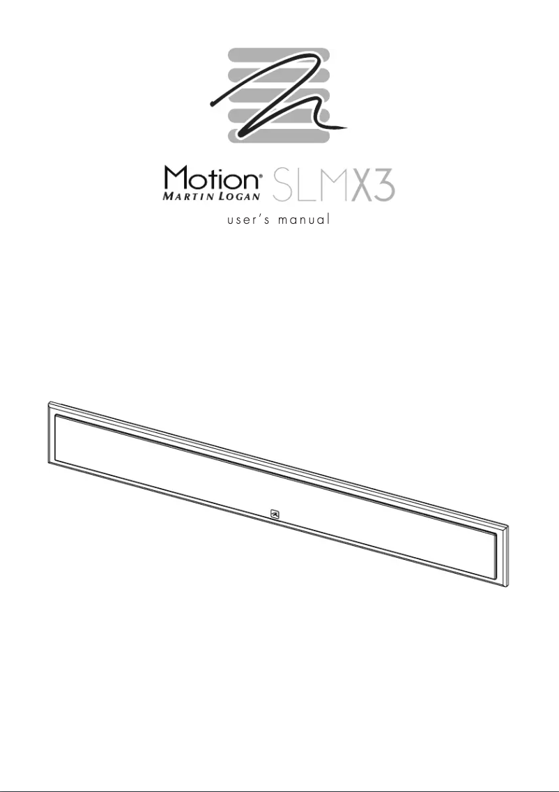 Page n°1 - Manuel utilisateur Martin Logan Motion SLM X3
