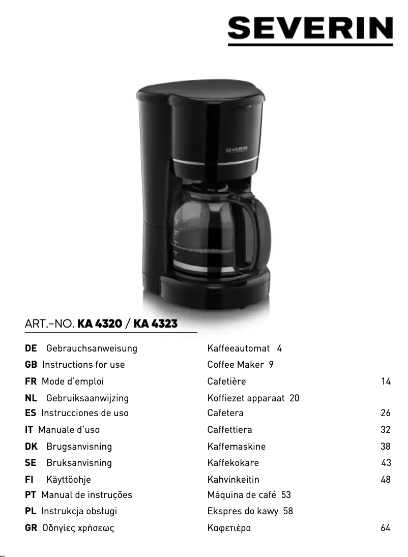 Image de la première page du manuel de l'appareil KA 4320