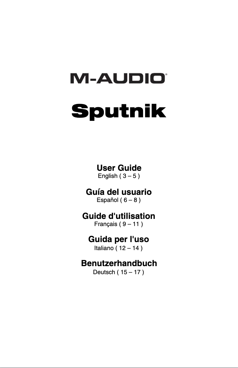Page n°1 - Manuel utilisateur M-Audio Sputnik