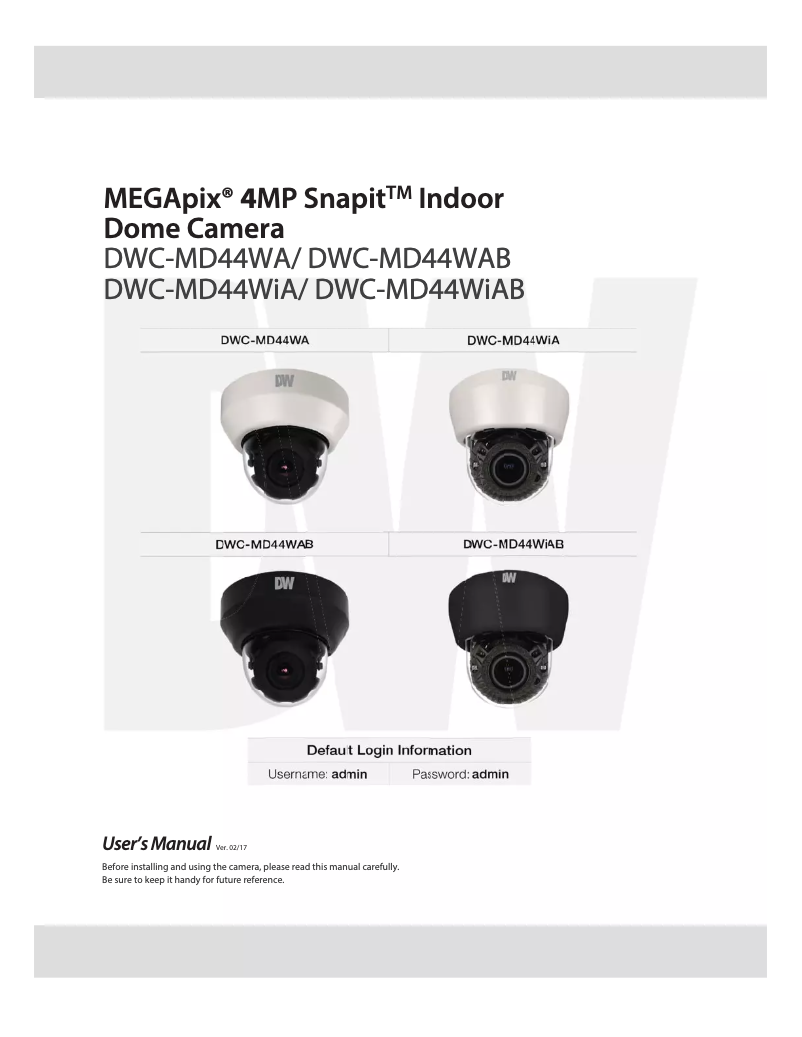 Image de la première page du manuel de l'appareil MegaPix 4MP Snapit DWC-MD44WiA