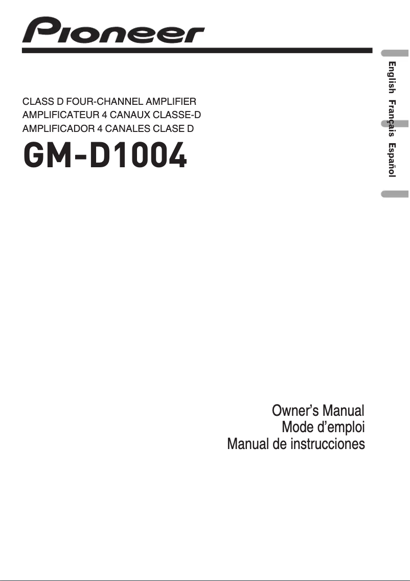 Image de la première page du manuel de l'appareil GM-D1004