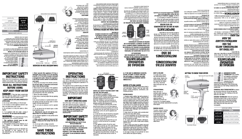 Page 1 de la notice Manuel utilisateur Conair 910P