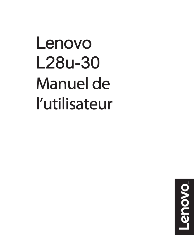 Page 1 de la notice Manuel utilisateur Lenovo L28u-30