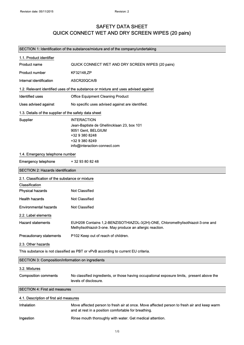 Page 1 de la notice Manuel utilisateur Q-Connect KF32148