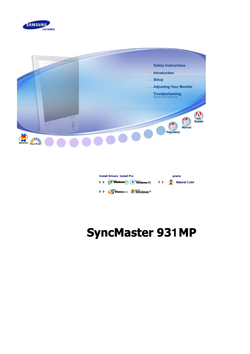 Page 1 de la notice Manuel utilisateur Samsung 931MP