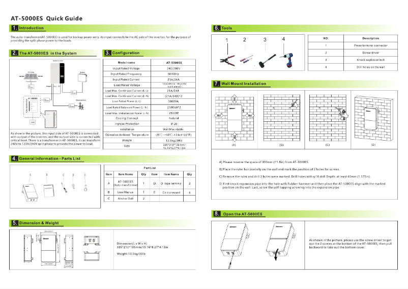 Página 1 del manual Manual de usuario Growatt AT-5000ES