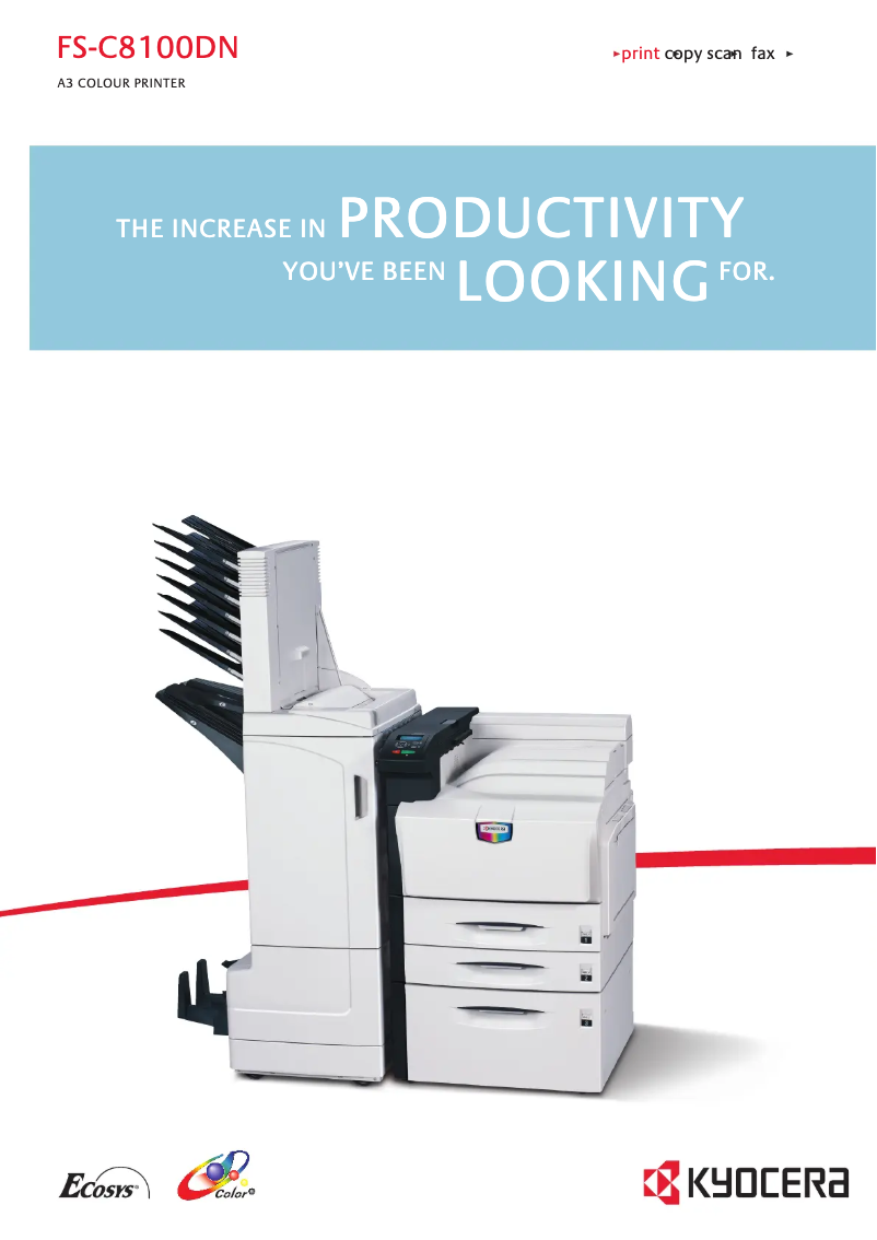 Page 1 de la notice Brochure Kyocera FS-C8100DN