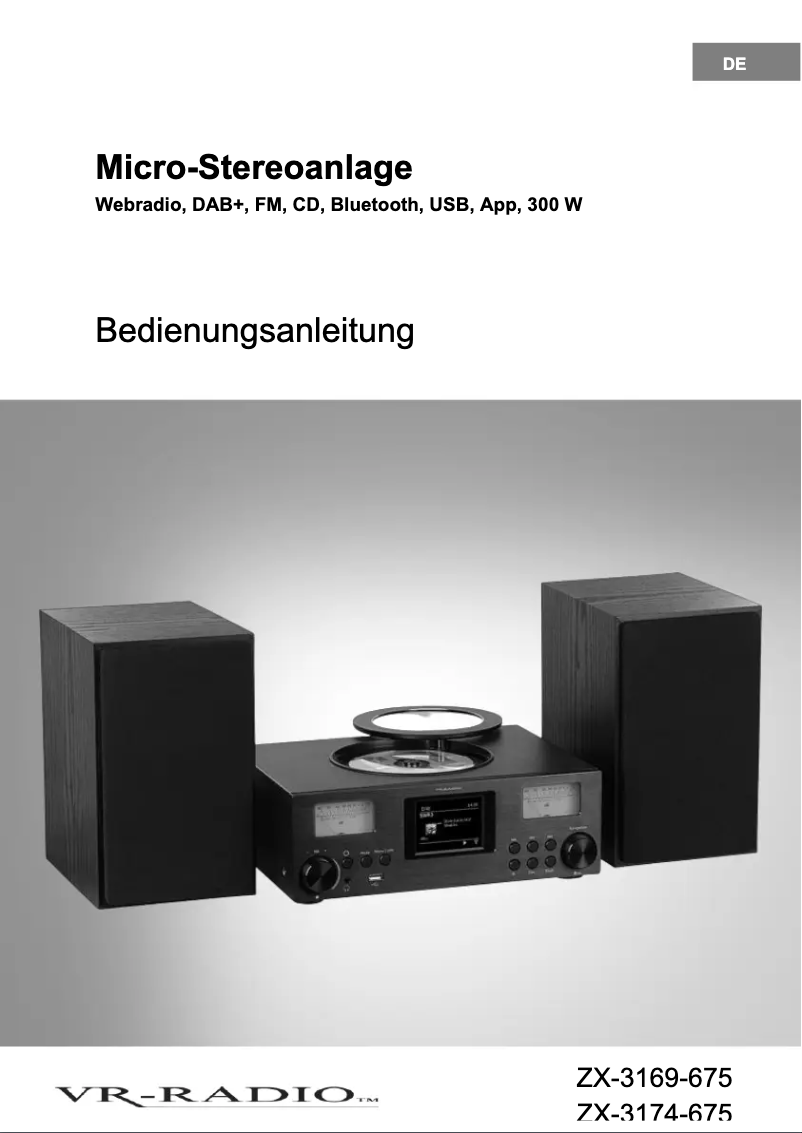 Page 1 de la notice Manuel utilisateur VR-Radio ZX-3174