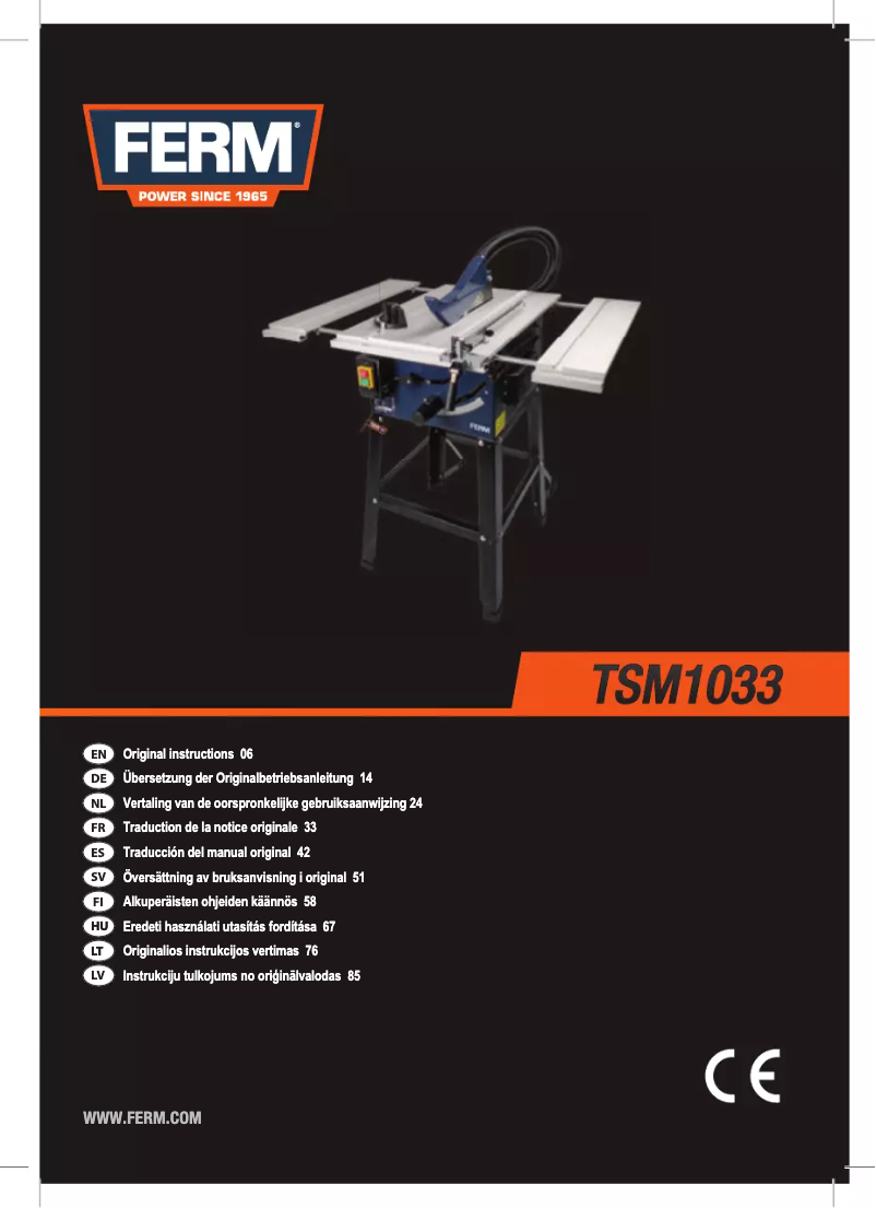 Image de la première page du manuel de l'appareil TSM1033