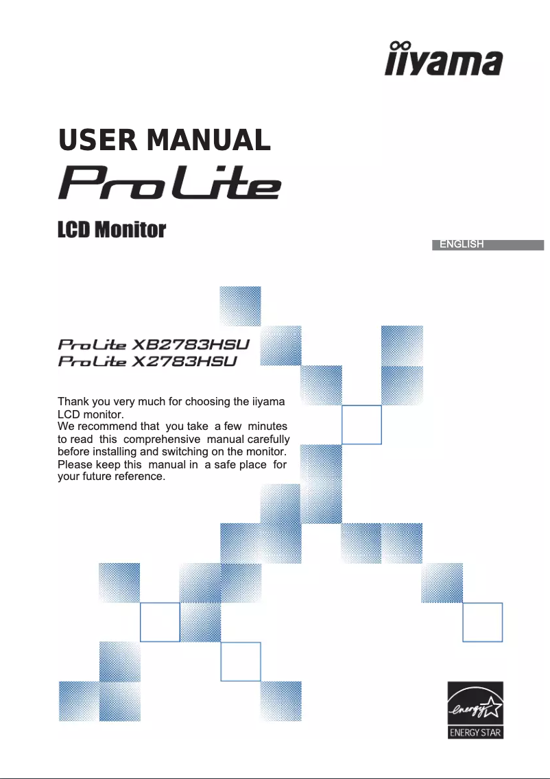 Page 1 de la notice Manuel utilisateur Iiyama ProLite X2783HSU-B3