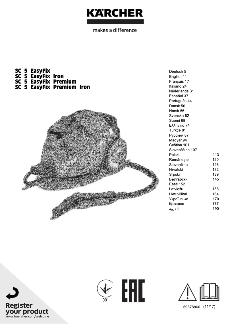 Image de la première page du manuel de l'appareil SC 5 EasyFix Premium Iron