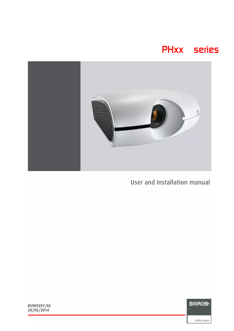 Page n°1 - Manuel utilisateur Barco PHXG-91B