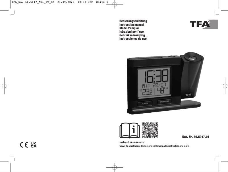 Page n°1 - Manuel utilisateur TFA 60.5017.01
