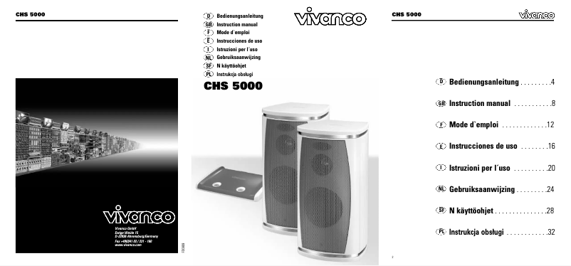 Page 1 de la notice Manuel utilisateur Vivanco CHS5000