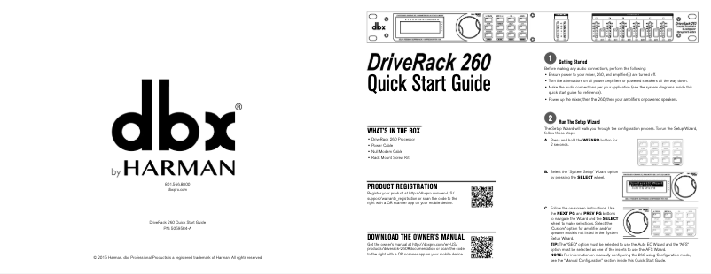 Image de la première page du manuel de l'appareil DriveRack 260