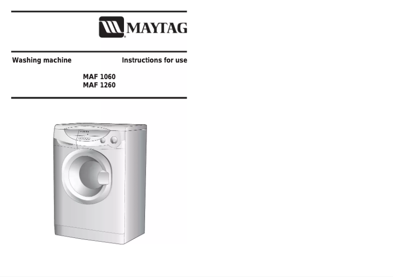 Page n°1 - Manuel utilisateur Maytag MAF1260AAW