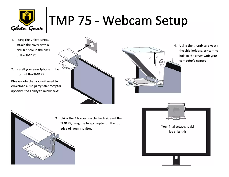 Page n°1 - Manuel utilisateur Glide Gear TMP 75