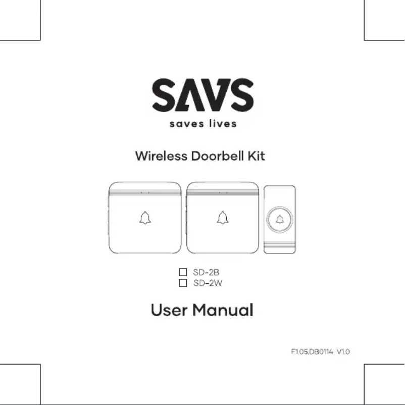 Page n°1 - Manuel utilisateur SAVS SD-2W