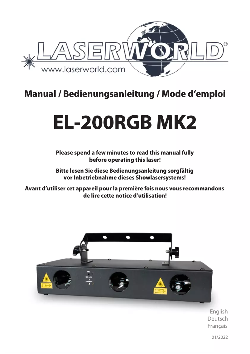 Image de la première page du manuel de l'appareil EL-200RGB MK2