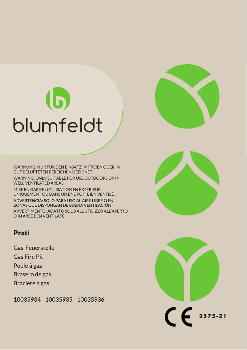 Page n°1 - Manuel utilisateur Blumfeldt Prati