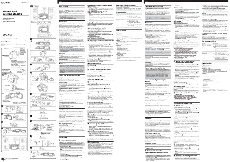Page 1 de la notice Manuel utilisateur Sony MPK-THD