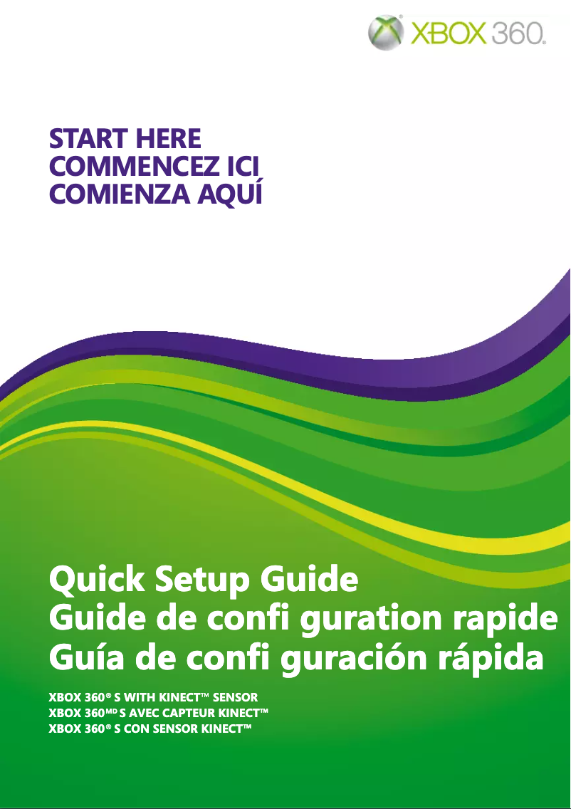 Imagen de la primera página del manual del dispositivo Xbox 360 Kinect Sensor