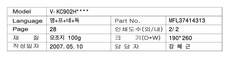 Image de la première page du manuel de l'appareil V-KC902HTQB