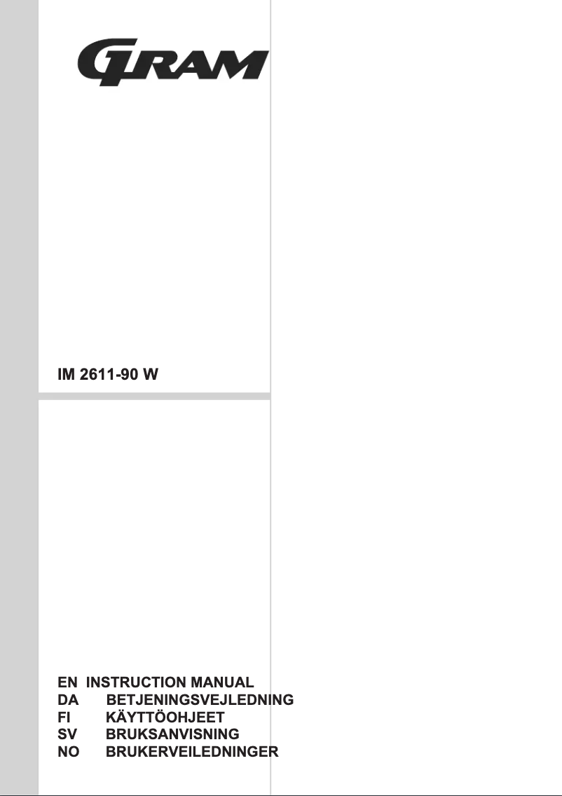 Page 1 de la notice Manuel utilisateur Gram IM 2611-90 W