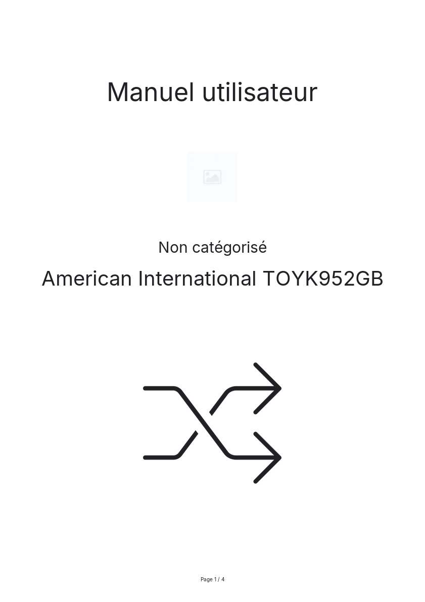 Image de la première page du manuel de l'appareil TOYK952GB