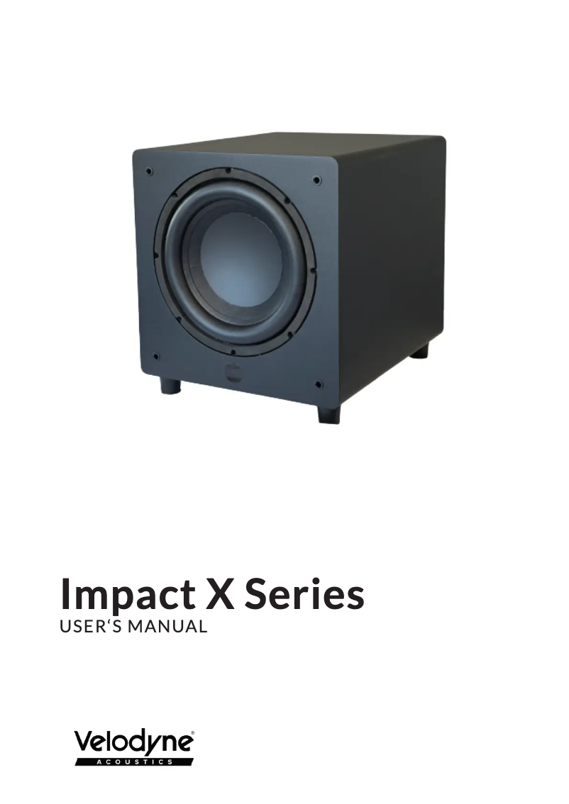 Page 1 de la notice Manuel utilisateur Velodyne Impact X10