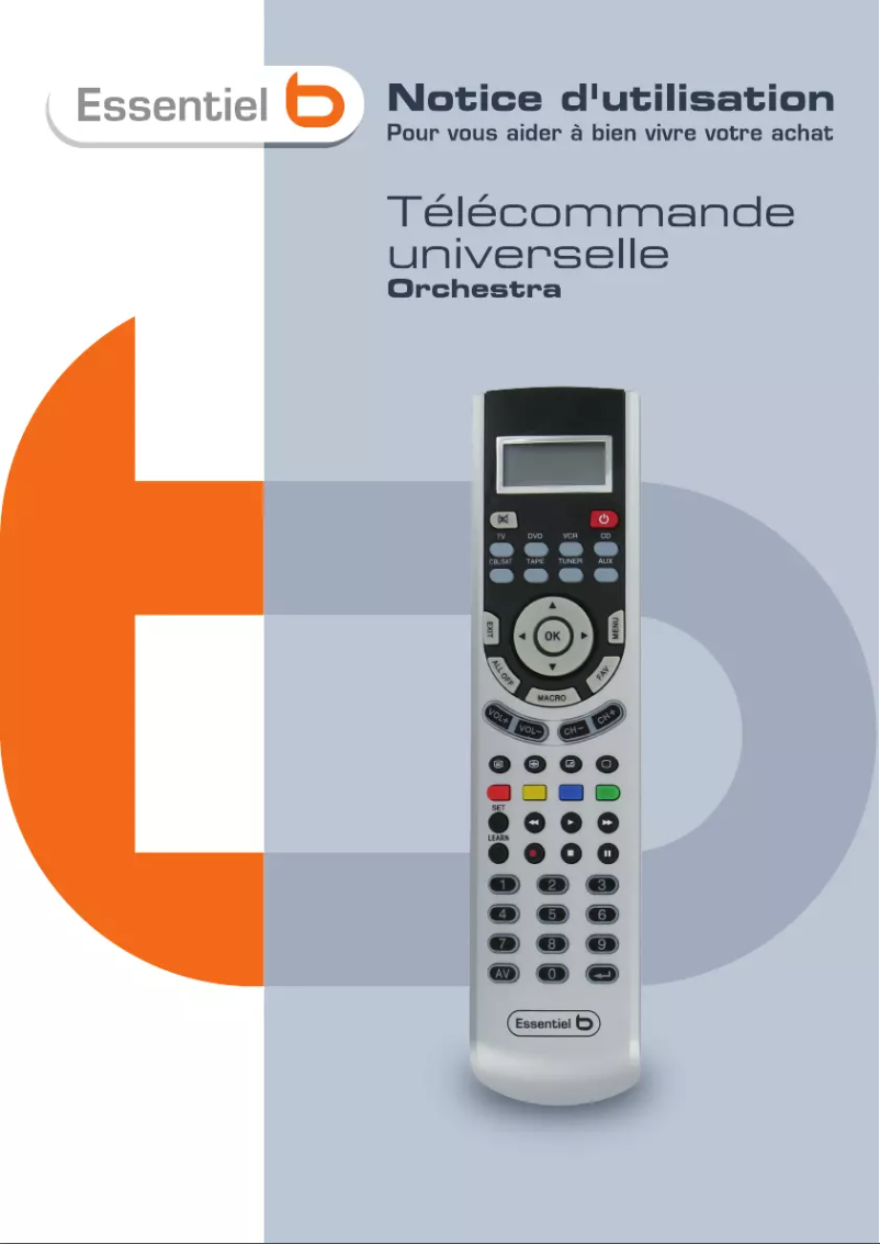 Image de la première page du manuel de l'appareil Orchestra