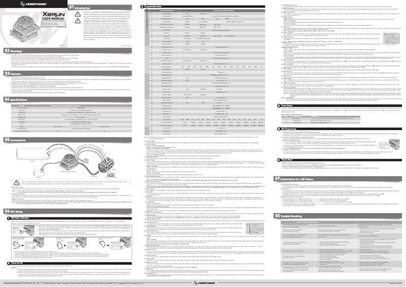 Page n°1 - Manuel utilisateur Hobbywing XeRun XR10 Pro G3