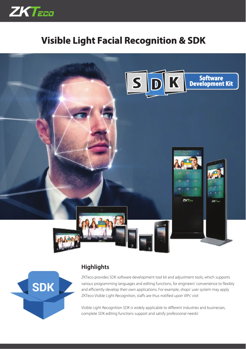 Page n°1 - Catalogue ZKTeco SpeedFace-H5L