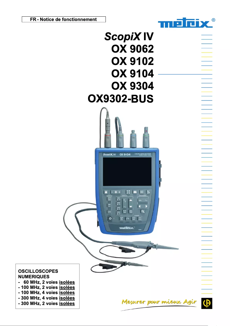 Page n°1 - Manuel utilisateur Metrix OX 9302