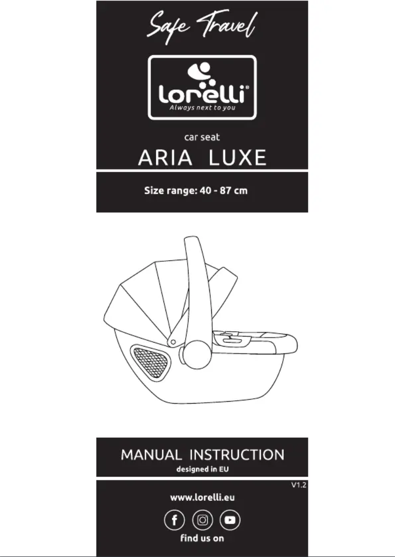 Page 1 de la notice Manuel utilisateur Lorelli Aria Luxe