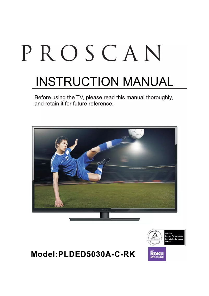 Page n°1 - Manuel utilisateur Proscan PLDED5030A-C-RK