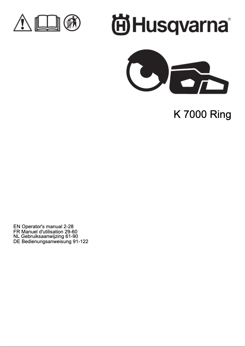Page 1 of the manual User Manual Husqvarna K 7000 Ring