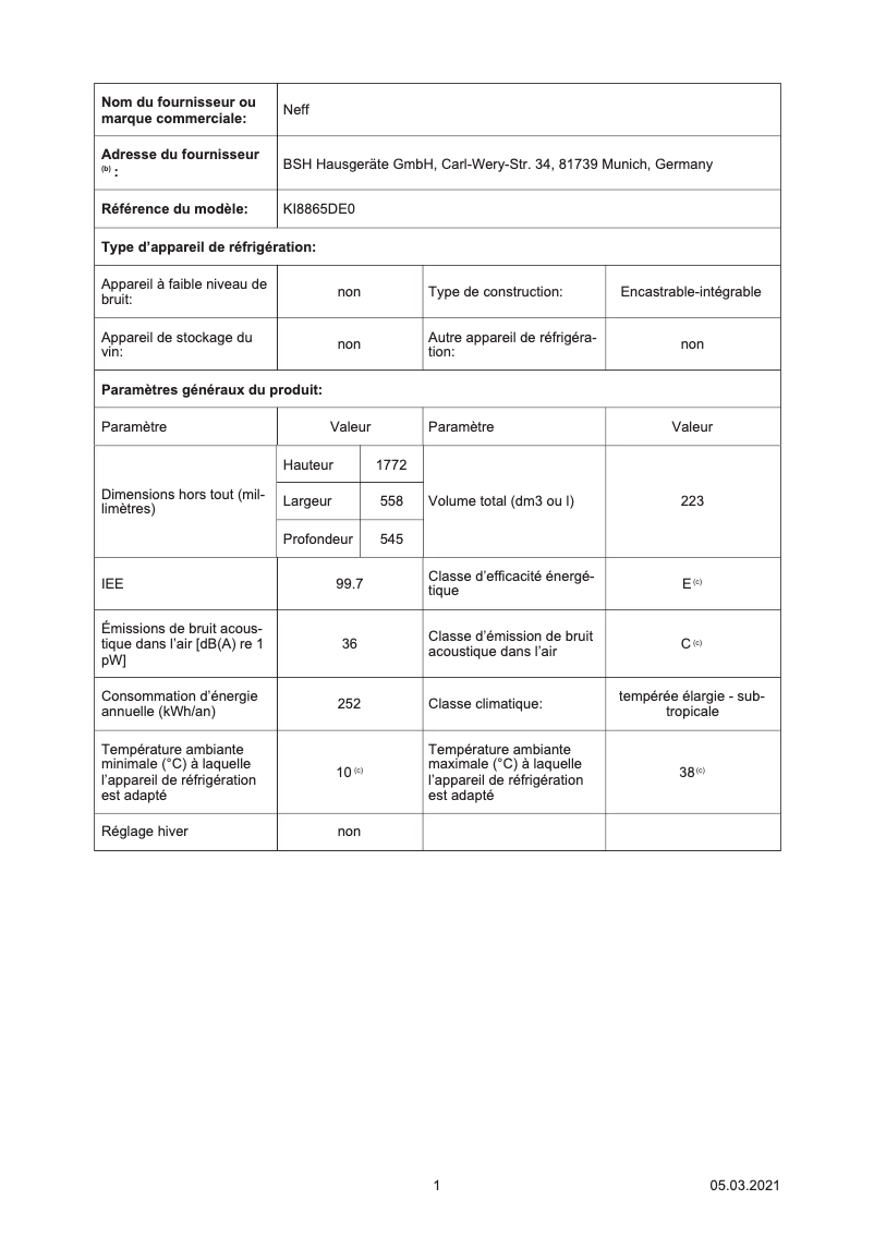 Image de la première page du manuel de l'appareil KI8865DE0