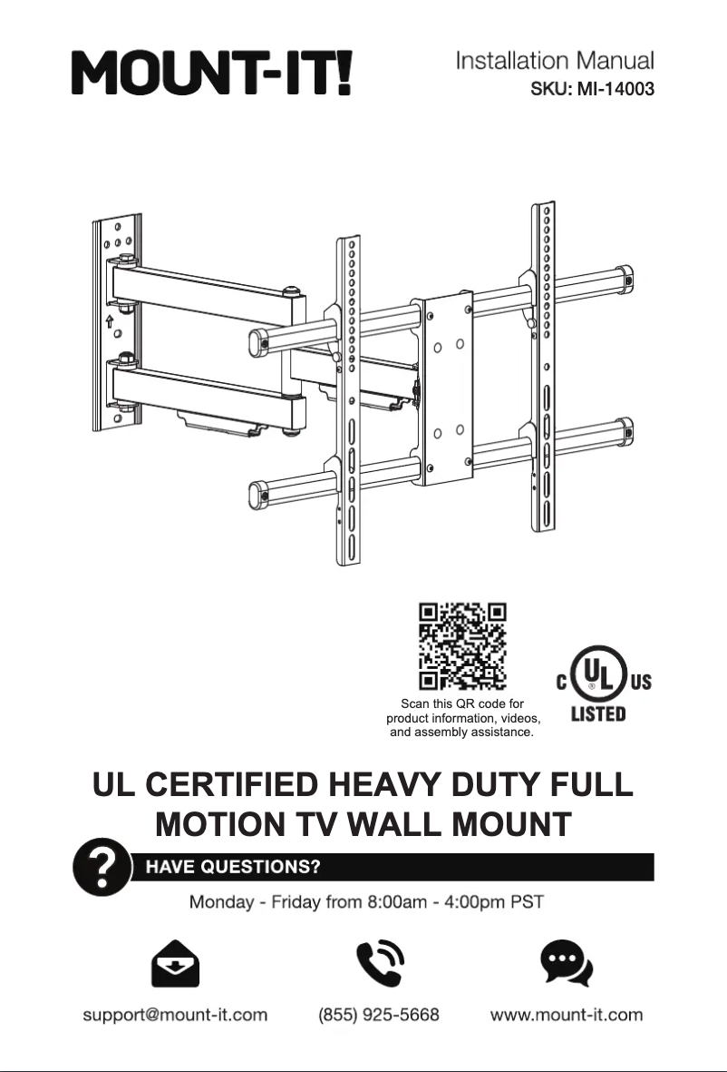 Page 1 de la notice Manuel utilisateur Mount-It! MI-14003