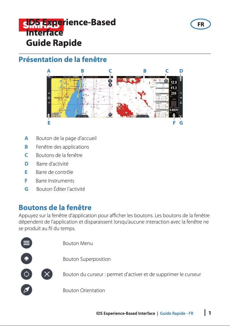 Page 1 de la notice Guide de démarrage rapide Simrad IDS