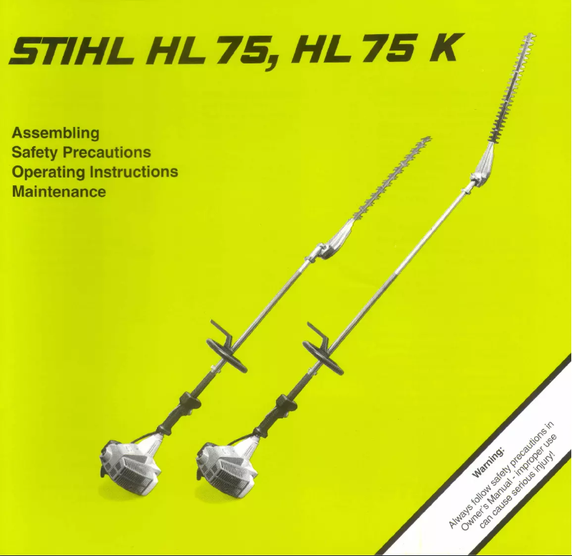 Page 1 de la notice Manuel utilisateur Stihl HL 75 K