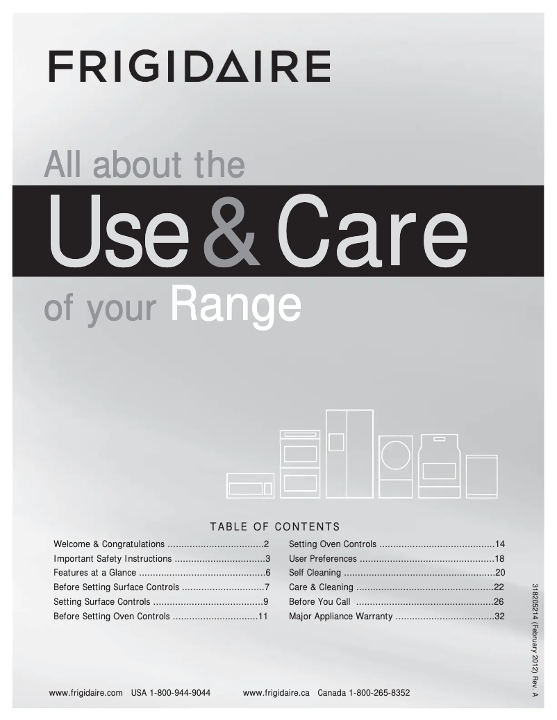 Page n°1 - Manuel utilisateur Frigidaire FGEF300DNB