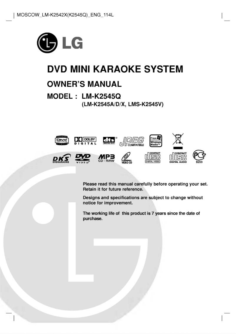 Page 1 de la notice Manuel utilisateur LG LM-K2545X