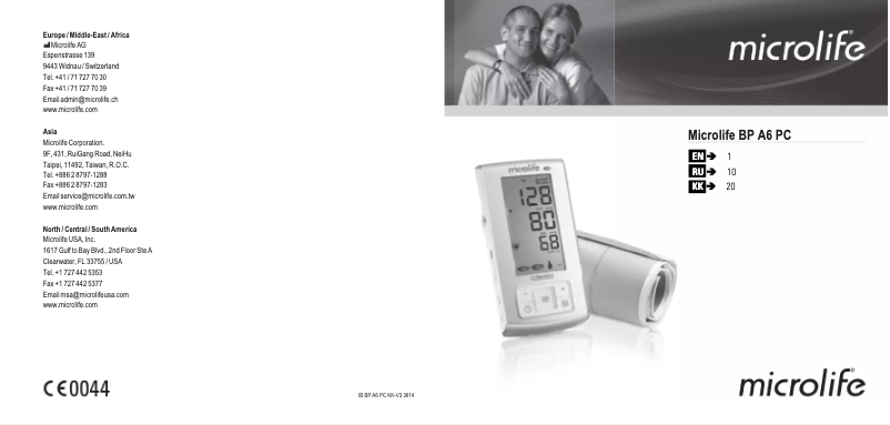 Page 1 de la notice Manuel utilisateur Microlife BP A6 PC Afib
